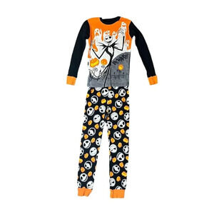 Disney Nightmare Before Christmas Girls Pajama Set Size 8 Jack Pumpkins Ghosts